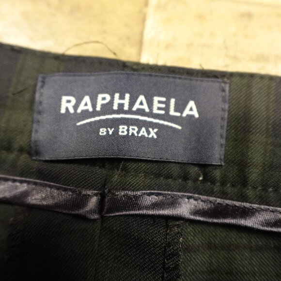 Raphaela by Brax Christiane W8 Pants Women’s 16 Short Blackwatch Plaid Wool - Picture 3 of 14